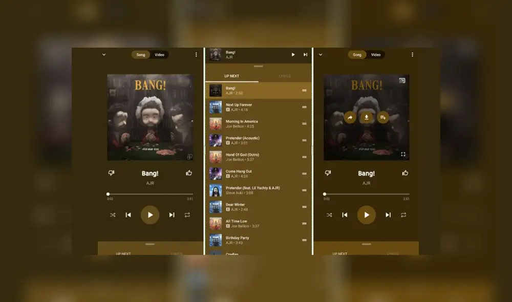 La renovada interfaz de YouTube Music.