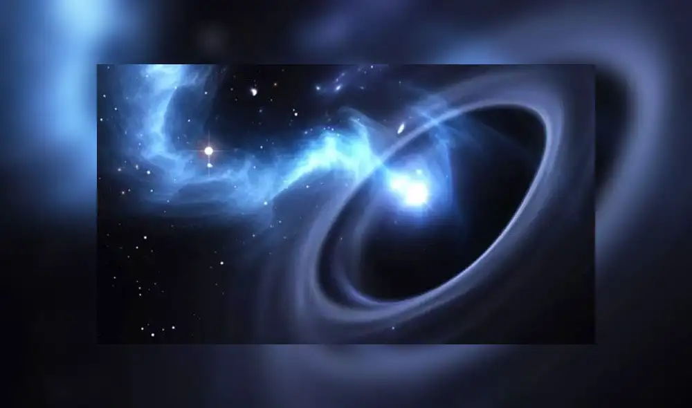Representación artística de luz emitida por un agujero negro. Crédito: Peter Jurik. Representación artística de luz emitida por un agujero negro. Crédito: Peter Jurik.