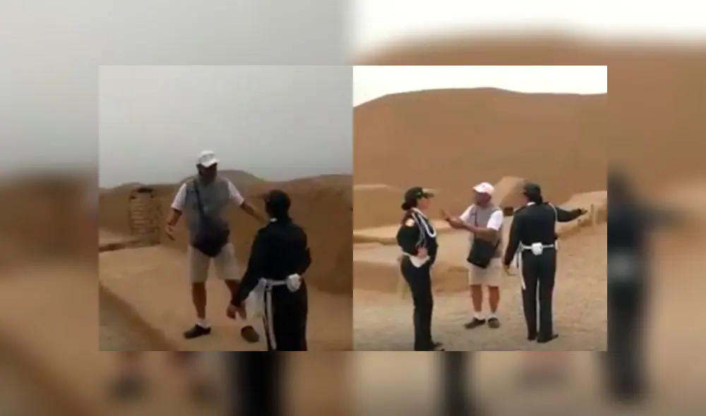 La Libertad: sujeto daña patrimonio cultural de Chan Chan y no respeta a policías [VIDEO]
