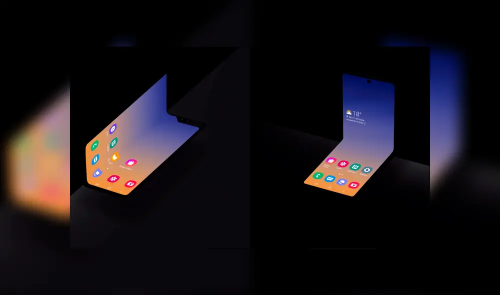 A la izquierda, el Galaxy Fold y a la derecha, el nuevo teléfono plegable.
