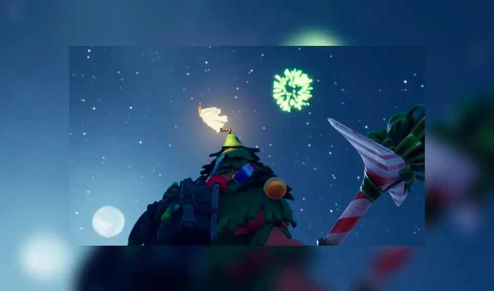 Los fuegos artificiales congelados están dispersos en hileras de playa en Fortnite.