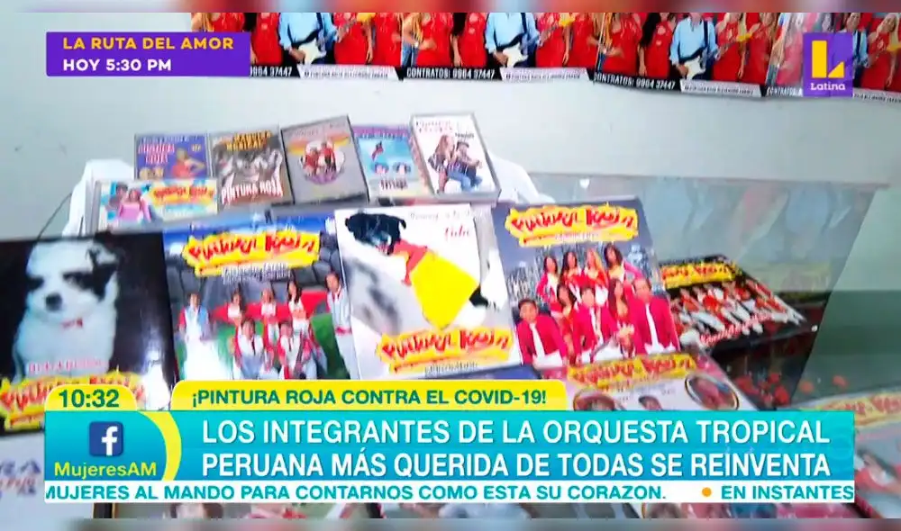 Pintura Roja vende su merchandising. Foto: captura Latina