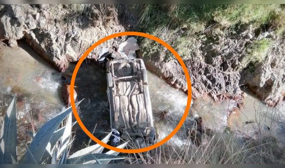 Auto cae a abismo y conductor sobrevive.