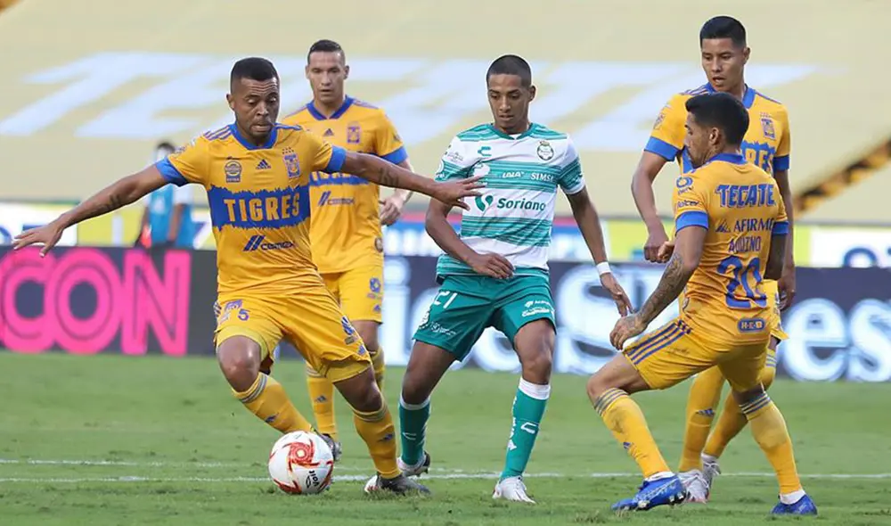 Tigres llegó al sexto lugar de la tabla de posiciones luego de su trunfo frente a Santos Laguna. Foto: EFE