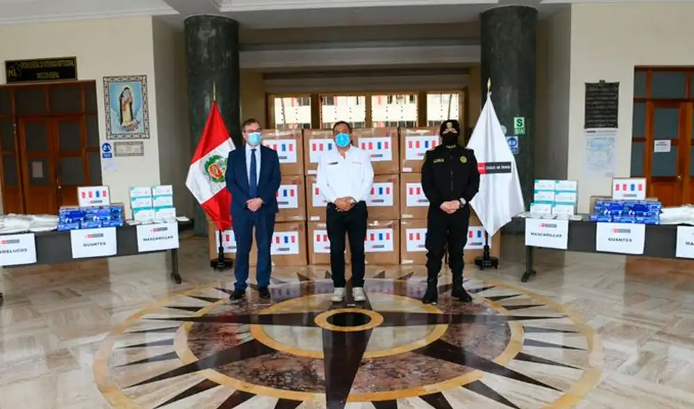 Mininter recibió donativos para el cuerpo policial. Foto: Mininter Mininter recibió donativos para el cuerpo policial. Foto: Mininter