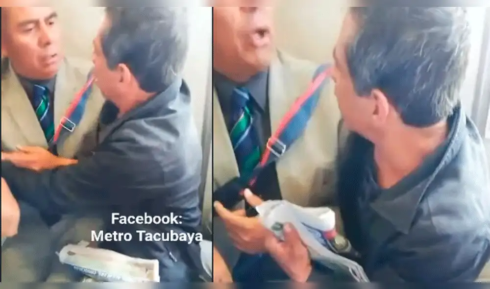 Facebook: hombres pelean por un asiento en el metro y terminan en insólita escena [VIDEO]