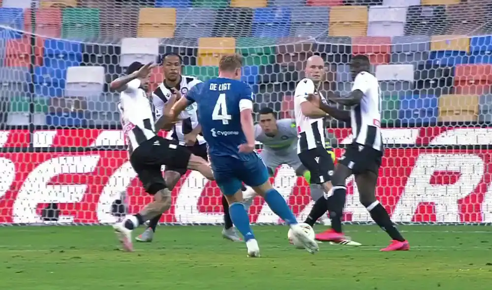 Matthijs de Ligt anotó el primer tanto en el Juventus vs. Udinese. | FOTO: ESPN