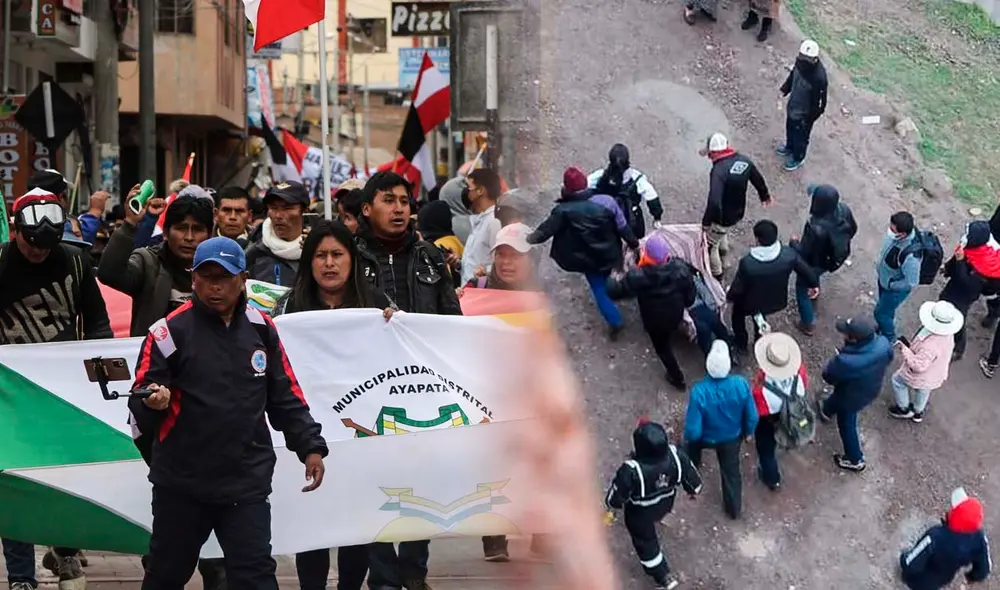 Puno. Traslado de heridos a hospital luego de enfrentamientos. Foto: composición Fabrizio Oviedo LR |Radio Altura