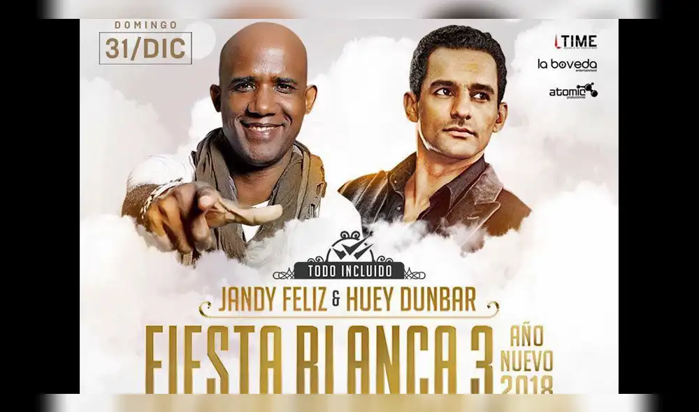 La Fiesta Blanca 3: Jandy Feliz y Huey Dunbar armarán el tono por Año Nuevo