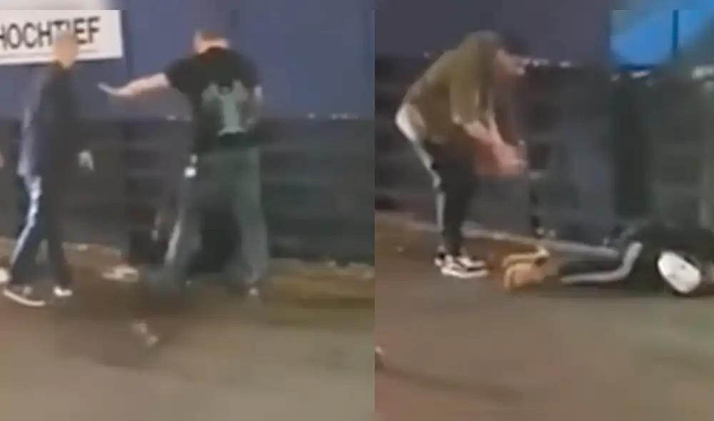 Hombres se defienden a patadas tras intento de ataque con ácido [VIDEO]