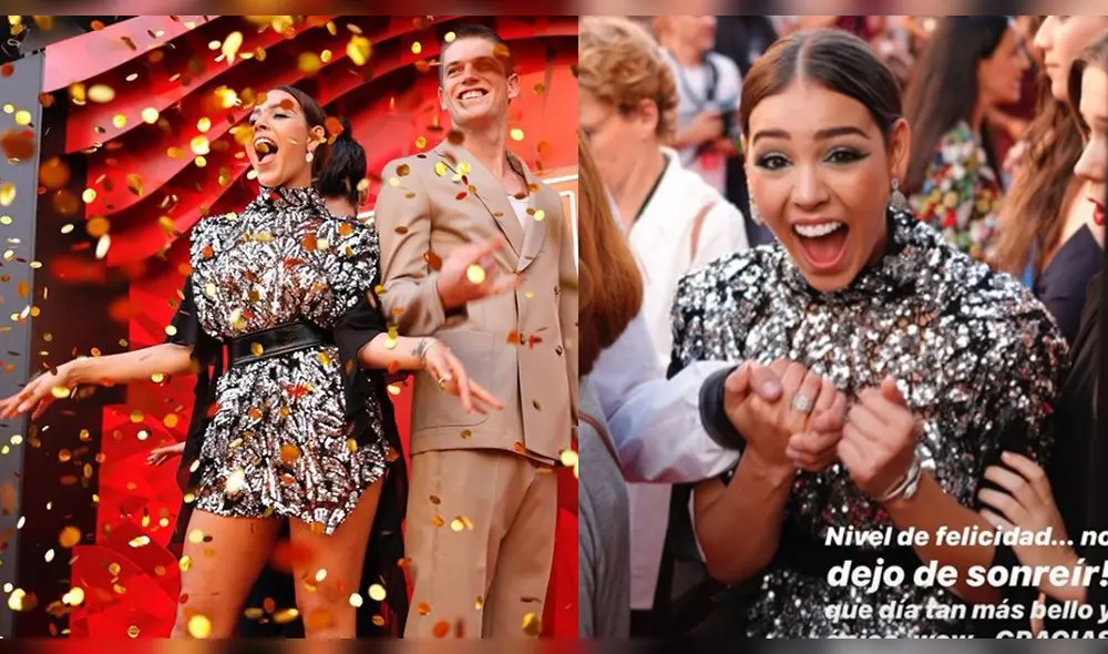 Danna Paola besa a actor de “Élite” en alfombra roja de la serie [VIDEO]