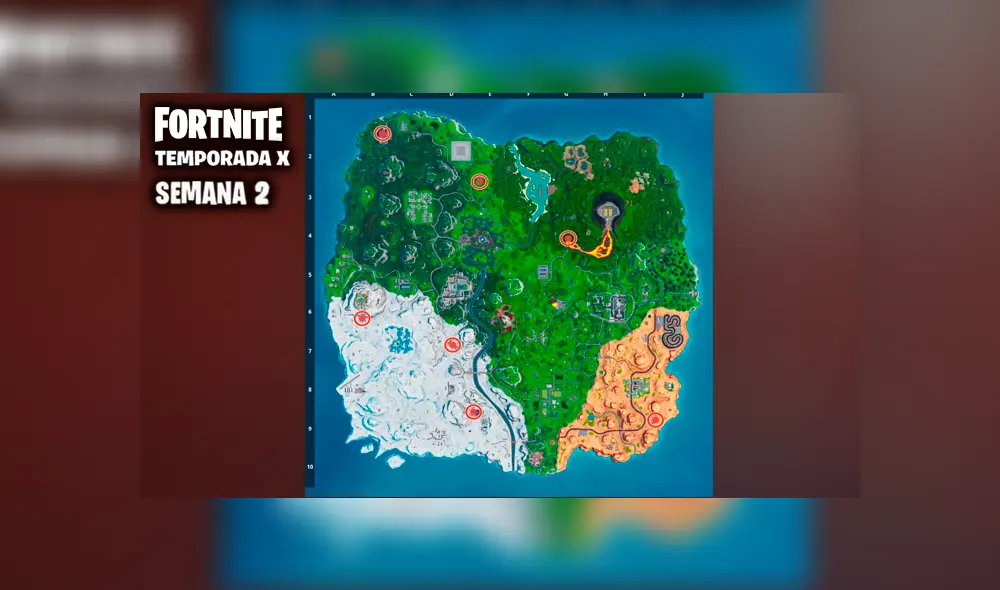 Todos los botes de spray perdidos en el mapa de Fortnite para completar el desafío de Dispara y Pinta de la semana 2 en la temporada 10 del videojuego.