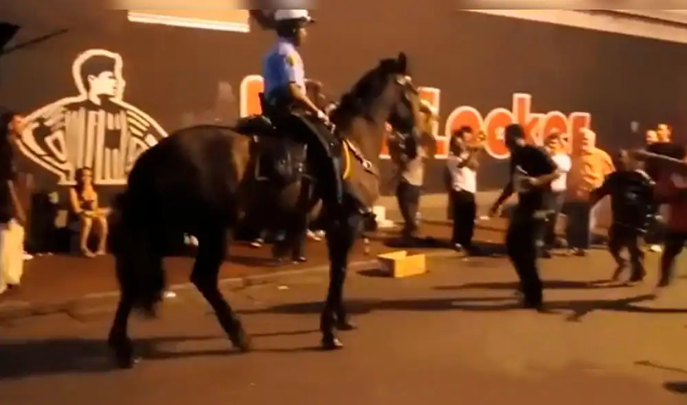 En Facebook: Caballo de policía baila para evitar que expulsen a músicos [VIDEO]