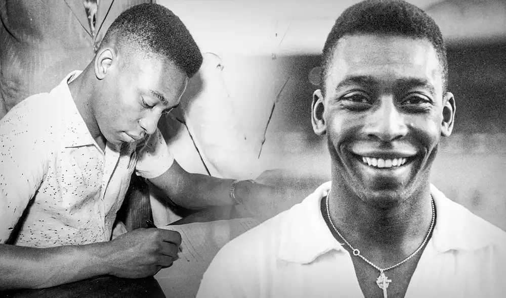 El primer contrato de Pelé no mejoró mucho su sueldo original en Santos. Foto: Composición Jazmin Ceras / Instagram Pelé / AFP El primer contrato de Pelé no mejoró mucho su sueldo original en Santos. Foto: Composición Jazmin Ceras / Instagram Pelé / AFP