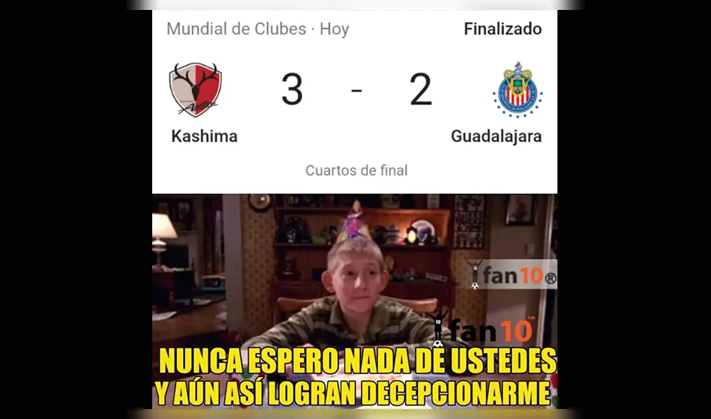 Chivas fue eliminado del Mundial de Clubes por el Kashima y los memes inundaron las redes [FOTOS]