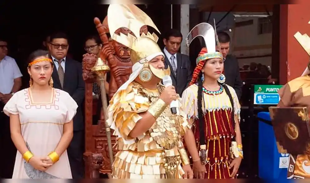 Trujillo: alcalde se disfraza de sacerdote mochica durante ceremonia [VIDEO]