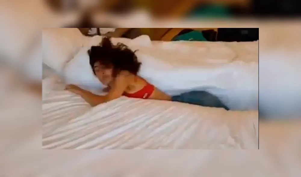 La chica quiso impresionar con su sensual figura, sin imaginar, lo que le sucedería. Foto: captura La chica quiso impresionar con su sensual figura, sin imaginar, lo que le sucedería. Foto: captura