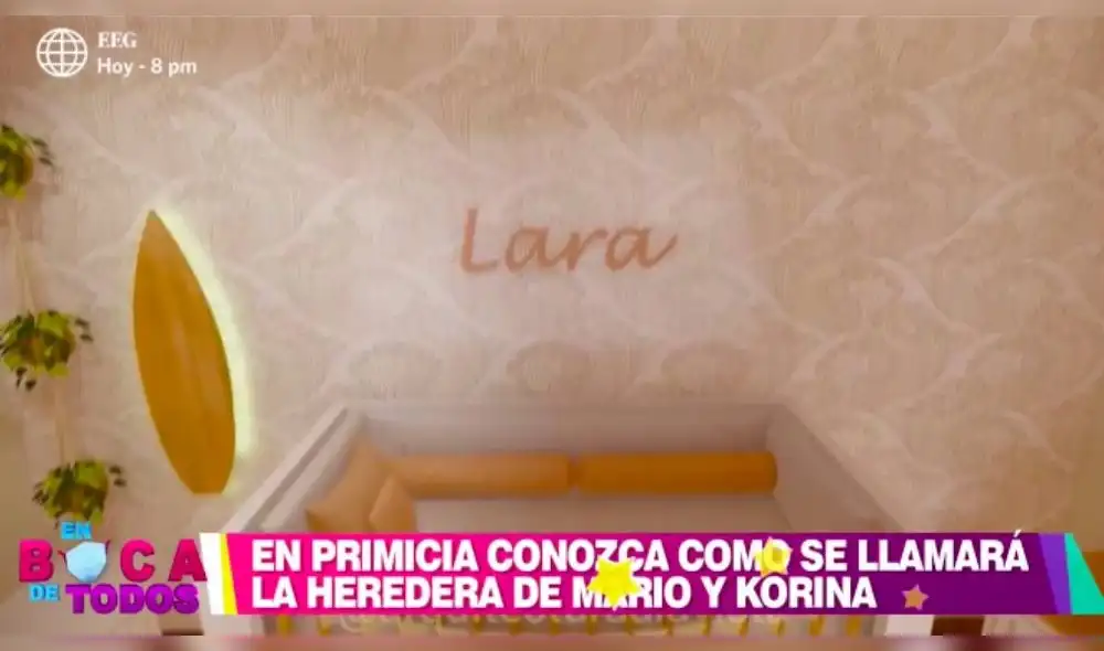 En una de las paredes del cuarto se vio un cartel en el que se pudo leer: “Lara”. (Foto: Captura) En una de las paredes del cuarto se vio un cartel en el que se pudo leer: “Lara”. (Foto: Captura)