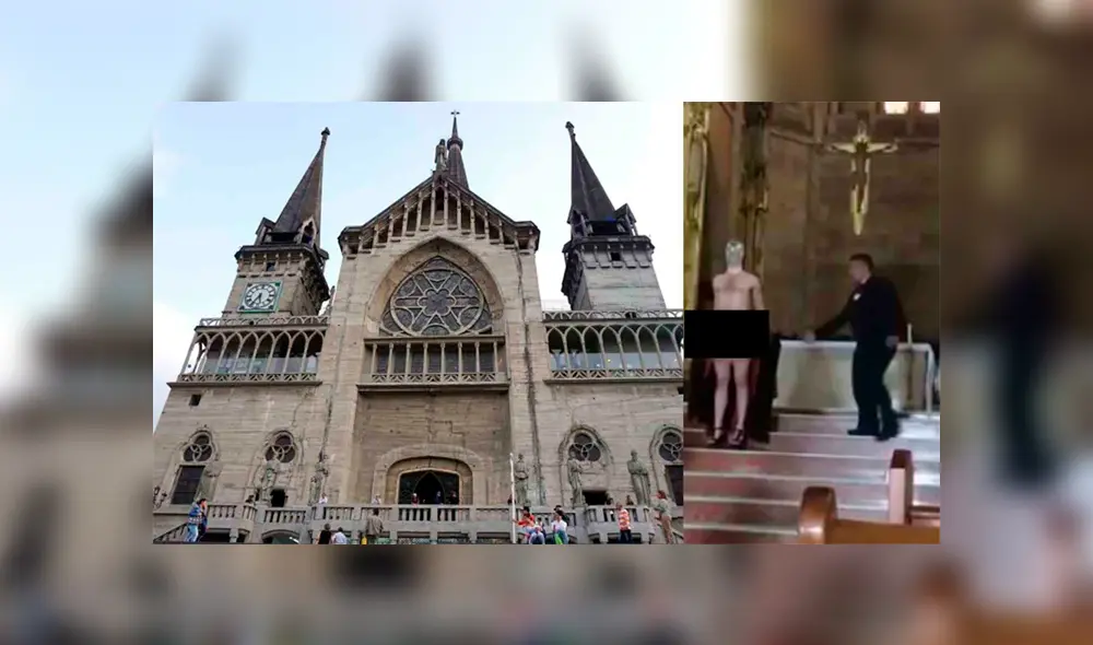 Hombre se desnuda dentro de una iglesia frente a decenas de fieles [VIDEO] 