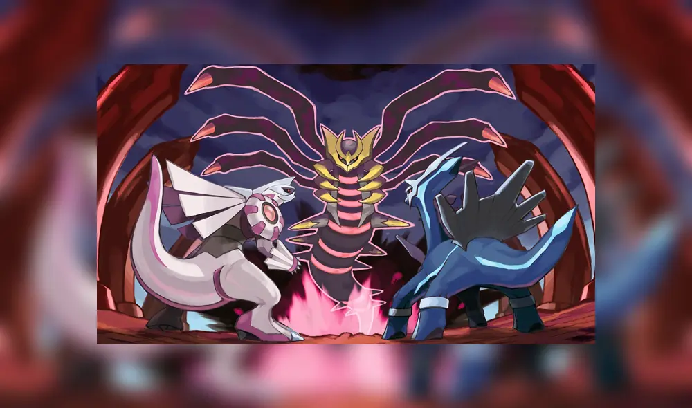 Giratina, Dialga y Palkia, el trío dragón dragón de la región Sinnoh.