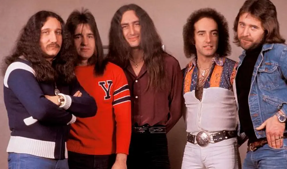 Uriah Heep: Mick Box, Trevor Bolder, Ken Hensley, John Lawton y Lee Kerslake. Crédito: Instagram