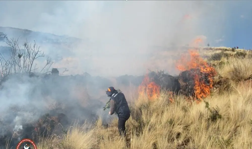 Cuarto incendio forestal ocurrido en el mes causa zozobra en Cusco