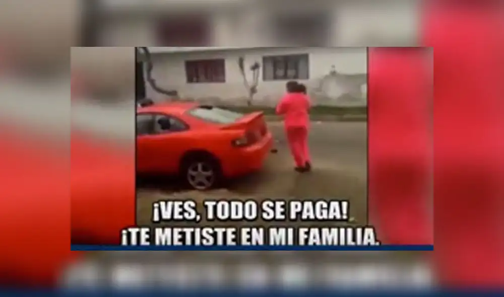 Esposa recriminó a extranjera por presentarse en su vivienda para agredirlos. (Foto: Captura de video / ATV Noticias)