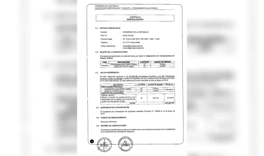 S/ 34 mil por computadora planea pagar el Congreso