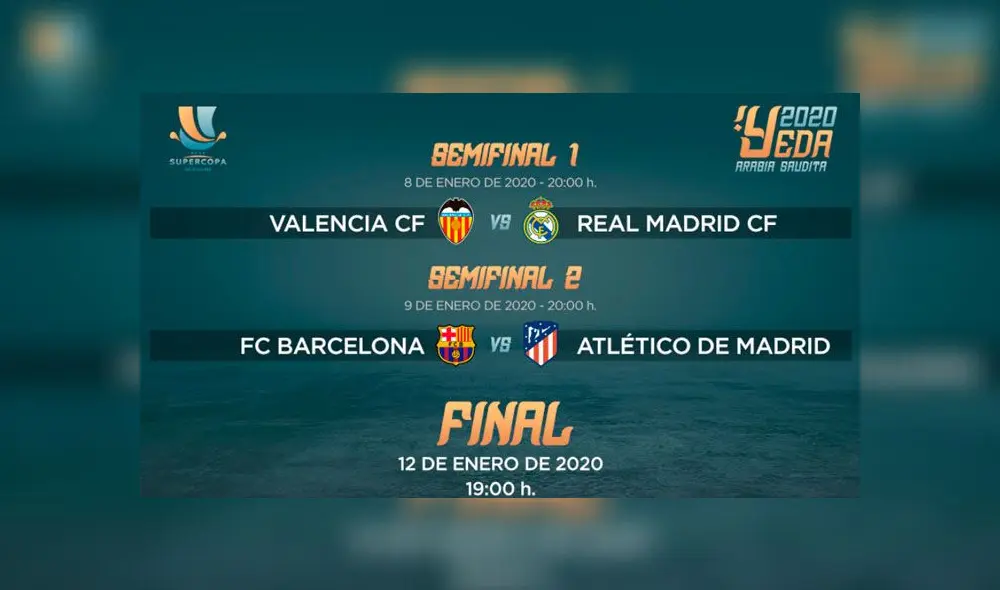 La semifinal de la Supercopa de España 2020 se jugará este miércoles 8 y jueves 9 de enero de 2020. La semifinal de la Supercopa de España 2020 se jugará este miércoles 8 y jueves 9 de enero de 2020.