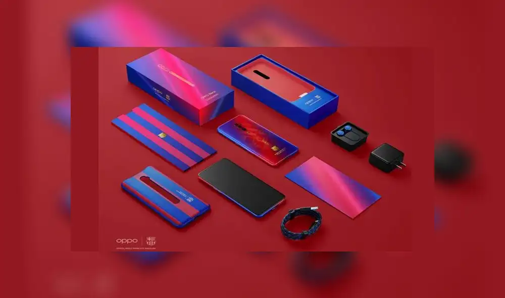 Los auriculares, la funda e incluso el cable para cargar la batería están personalizados con los colores del Barcelona.