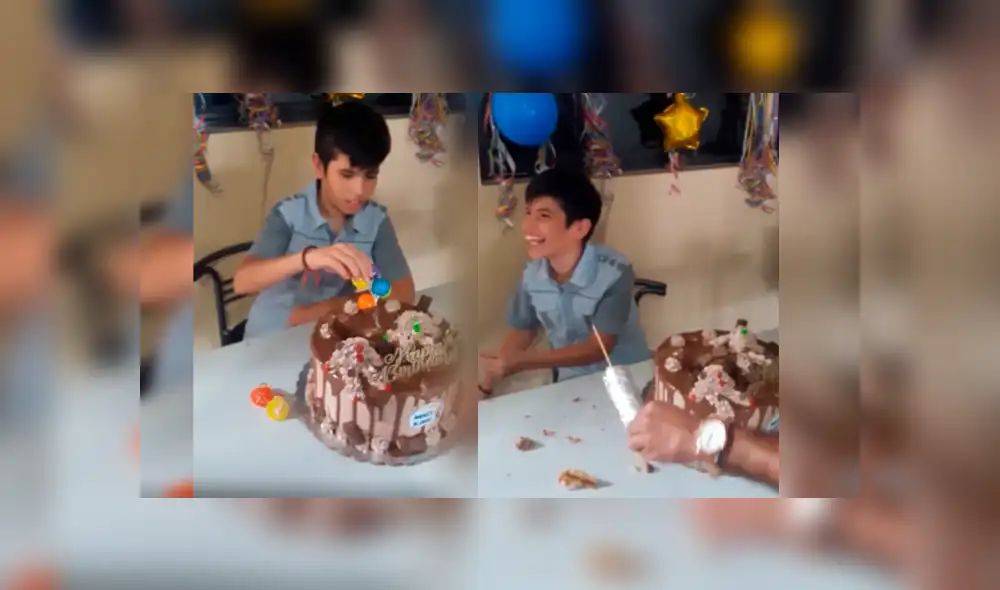 Facebook viral: Cumpleañero corta su torta y descubre el regalo escondido en su interior 