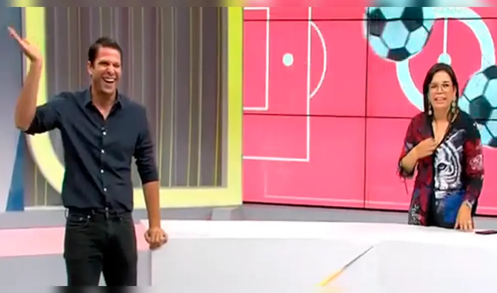 Milagros Leiva 'se asusta' por broma de mal gusto de su compañero de TV en vivo [VIDEO]