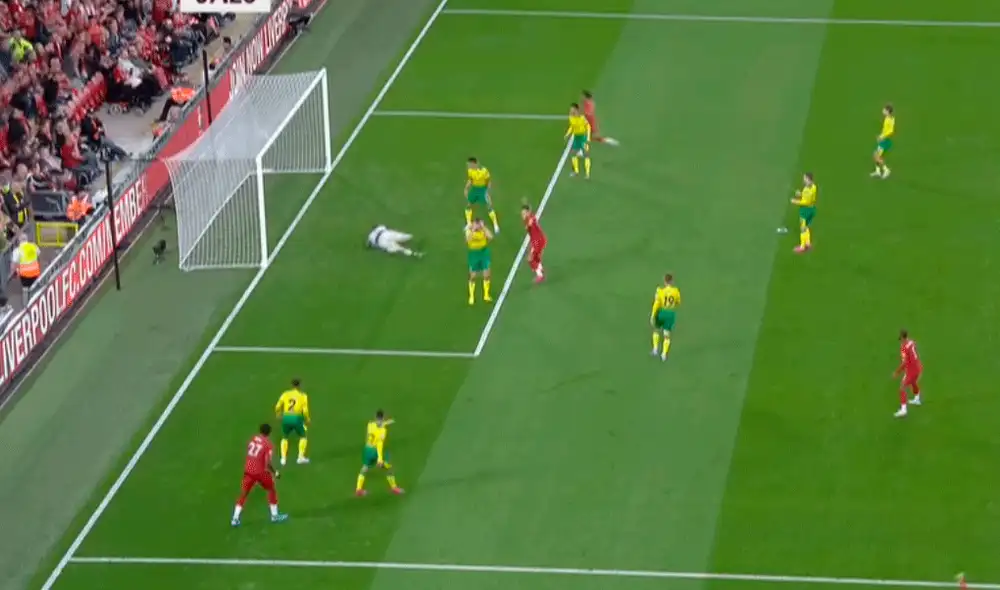 El primer gol de la Premier League 2019-2020 fue un autogol de Grant Hanley en el Liverpool vs. Norwich. | Foto: ESPN