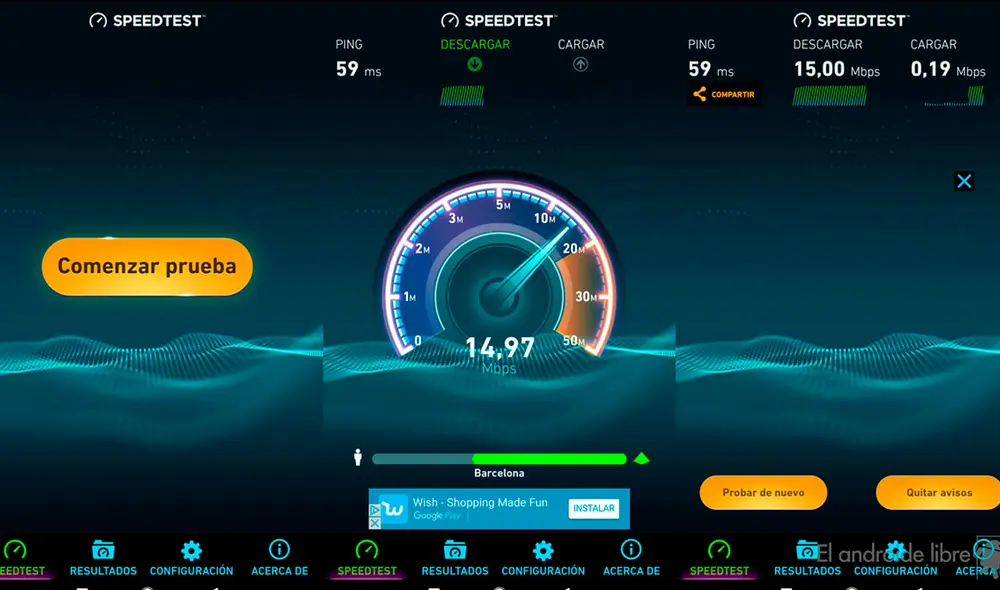 Es recomendable utilizar test de velocidad que cuenten con apps para smartphones. Foto: Tv Fuego. Es recomendable utilizar test de velocidad que cuenten con apps para smartphones. Foto: Tv Fuego.