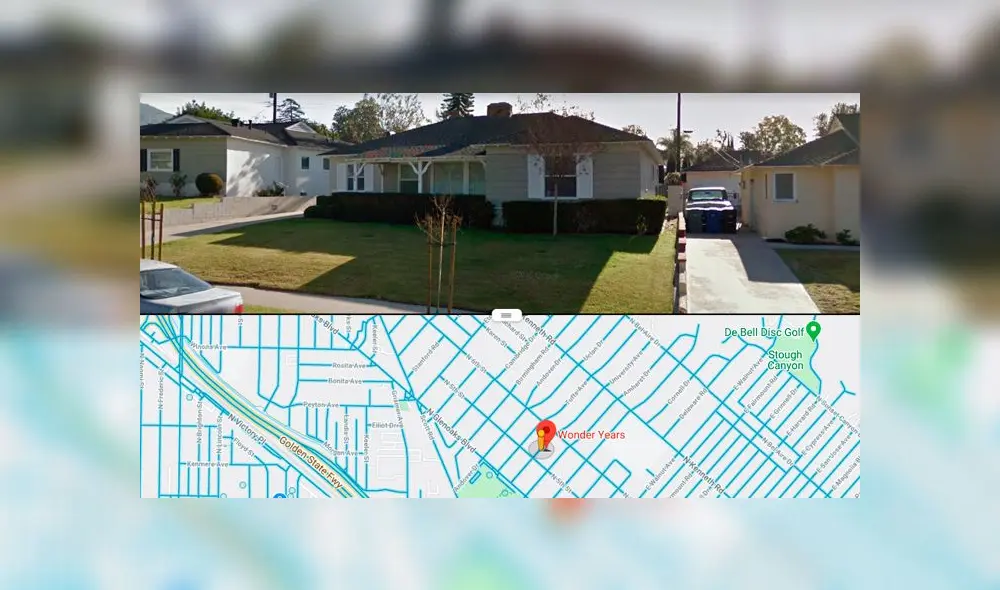 Desliza las imágenes para ver cómo luce la casa en la que se filmó 'Los Años Maravillosos'. Foto: Google Maps.