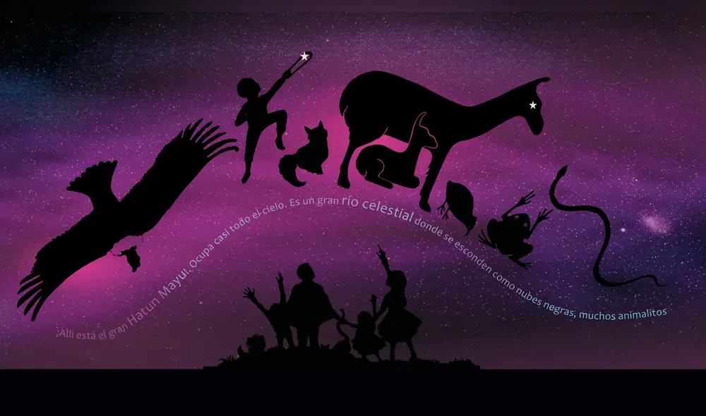 El río de arriba. En las sombras se
identificó a la llama cósmica, el zorro, el
sapo, el cóndor y el amaru de los incas. Foto: Planetarium Cusco