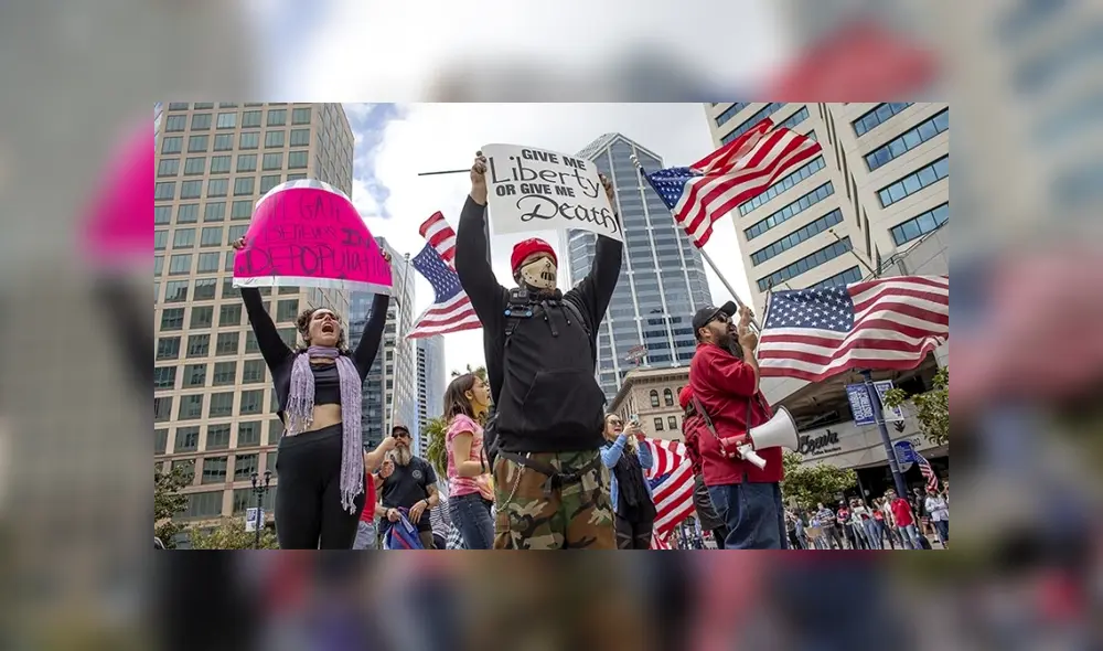 Las protestas en Estados Unidos se están incrementando en medio de la crisis del coronavirus. Las protestas en Estados Unidos se están incrementando en medio de la crisis del coronavirus.