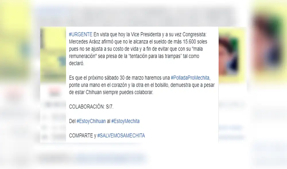 Facebook viral: usuarios organizan 'pollada bailable' profondos para Mercedes Aráoz [FOTOS] 
