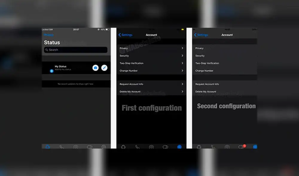 Varios tonos de 'modo oscuro'.