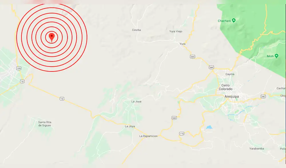 Sismo de 4,5 grados se sintió en Arequipa esta madrugada