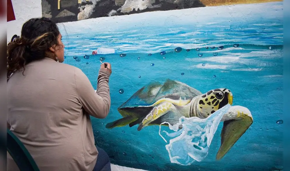 Murales con mensajes medio ambientales adornan el centro de Arequipa | FOTOGALERIA Murales con mensajes medio ambientales adornan el centro de Arequipa | FOTOGALERIA