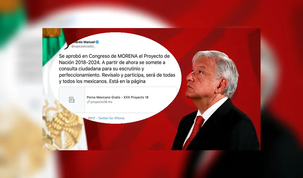 Andrés Manuel López Obrador también compartió tuits que envían al polémico sitio web. Foto: Diseño. Andrés Manuel López Obrador también compartió tuits que envían al polémico sitio web. Foto: Diseño.