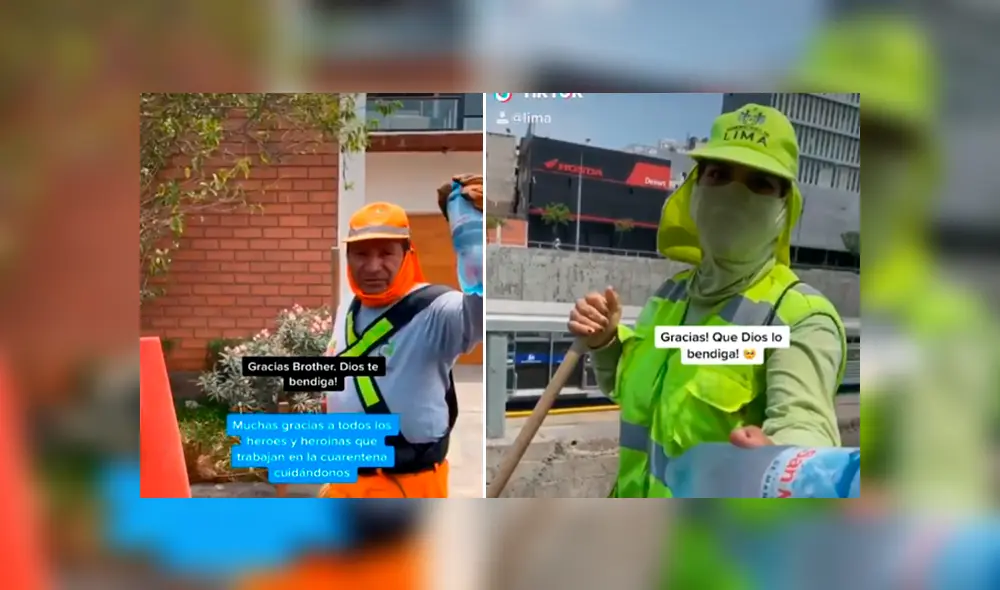 “Héroes y heroínas” que hacen posible que la ciudad permanezca en buenas condiciones ante la amenaza del coronavirus. (Captura: TikTok) “Héroes y heroínas” que hacen posible que la ciudad permanezca en buenas condiciones ante la amenaza del coronavirus. (Captura: TikTok)
