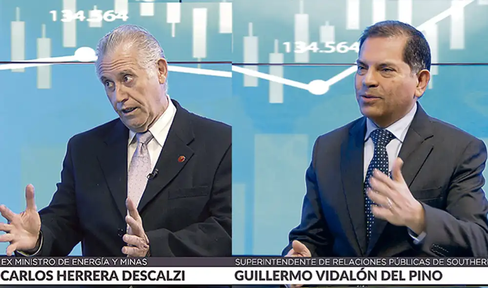 Carlos Herrera Descalzi Exministro de Energía y Minas | Guillermo Vidalón Superintendente de Relaciones Públicas de Southern Copper Carlos Herrera Descalzi Exministro de Energía y Minas | Guillermo Vidalón Superintendente de Relaciones Públicas de Southern Copper