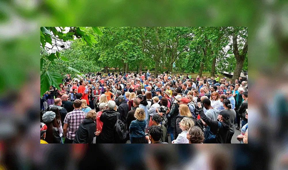 Los manifestantes se concentraron en el Hyde Park de Londres. Foto: AFP. Los manifestantes se concentraron en el Hyde Park de Londres. Foto: AFP.