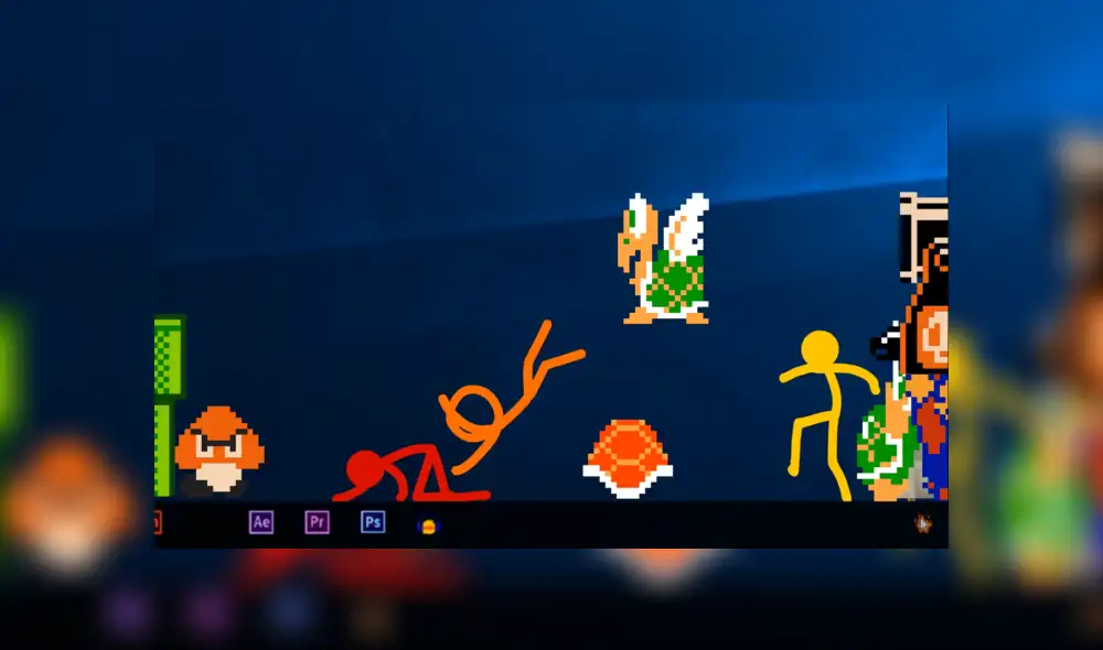 La intensa batalla entre Super Mario Bros y el 'muñeco de palitos'.