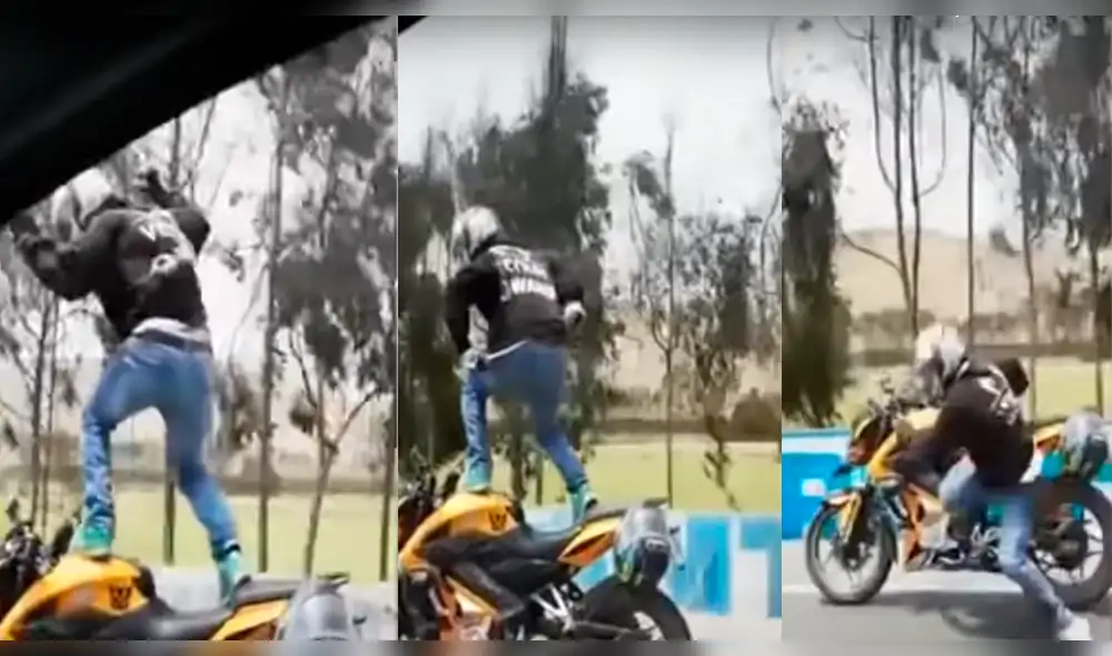 Panamericana Sur: motociclista que realizaba pirueta sufre terrible caída [VIDEO]