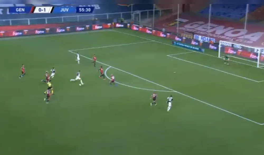 Juventus vs. Genoa: Cristiano Ronaldo anota golazo desde fuera del área. Captura: ESPN Juventus vs. Genoa: Cristiano Ronaldo anota golazo desde fuera del área. Captura: ESPN
