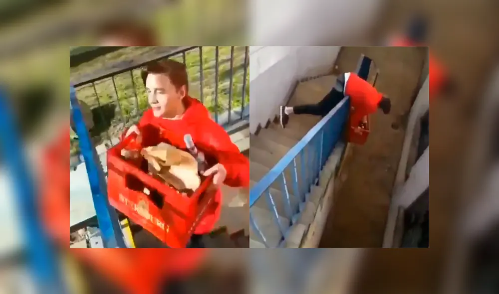 Facebook: Joven utiliza ingeniosa técnica para salvar sus cervezas cuando estaba a punto de caerse [VIDEO]