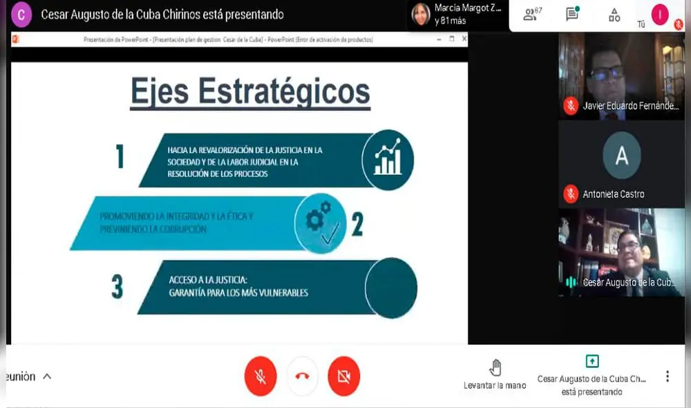 Presentación de planes de gobierno se realizó de manera virtual. Foto: Corte de Justicia de Arequipa.